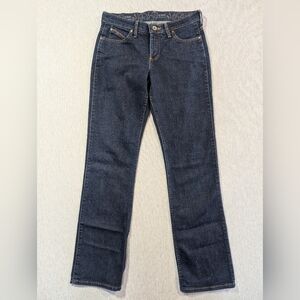 Wrangler Q-Baby Jeans Women's 5/6 X 34 Dark Wash Blue No Gap Waistband